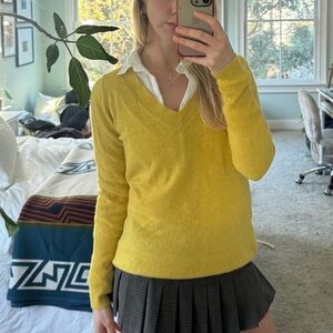 Yellow J crew V-Neck Sweater